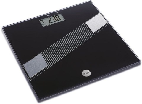 Waga osobowa elektryczna Eldom TWO140/C, szklana, czarna, do 150 kg, pomiar tłuszczu