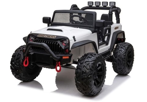 Auto Terenowe Na Akumulator Jeep JC666 Światła LED MP3 Pilot Biały
