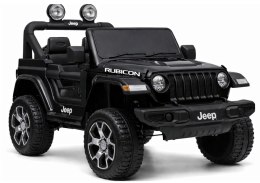 Auto na Akumulator Jeep Rubicon Światła LED MP3 Pilot 4x4 Czarny