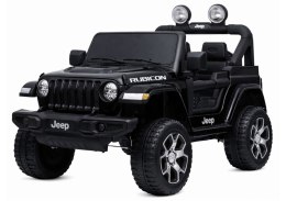 Auto na Akumulator Jeep Rubicon Światła LED MP3 Pilot 4x4 Czarny