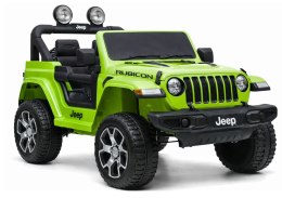 Auto na Akumulator Jeep Rubicon Światła LED MP3 Pilot 4x4 Zielony
