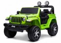 Auto na Akumulator Jeep Rubicon Światła LED MP3 Pilot 4x4 Zielony