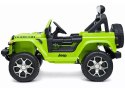 Auto na Akumulator Jeep Rubicon Światła LED MP3 Pilot 4x4 Zielony