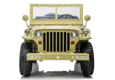 Auto na Akumulator JH101 Wojskowe Dla Dzieci Pilot Światło LED MP3 Khaki