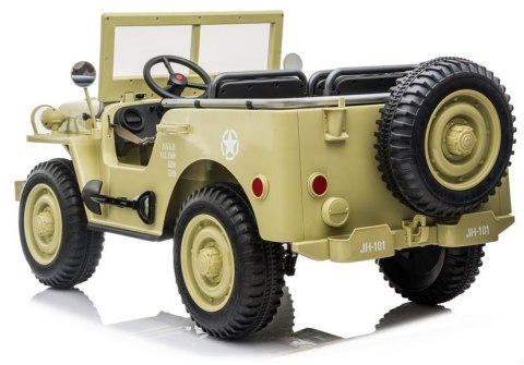Auto na Akumulator JH101 Wojskowe Dla Dzieci Pilot Światło LED MP3 Khaki