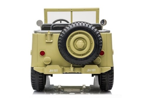 Auto na Akumulator JH101 Wojskowe Dla Dzieci Pilot Światło LED MP3 Khaki